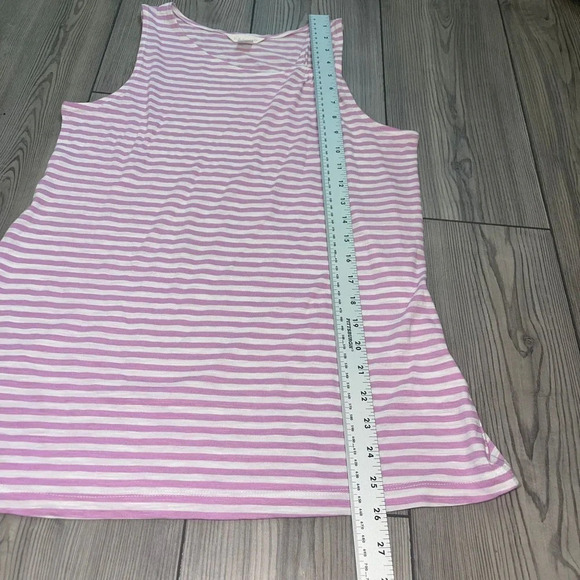 Caslon Womens Tank Top XS Purple White Striped Sleeveless Pullover Scoop Neck - Picture 5 of 6